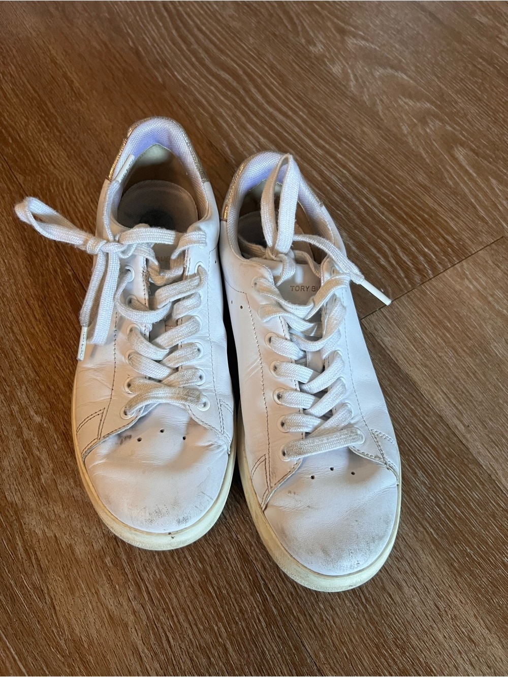 Tory Burch White Leather Sneakers - Classic Low Top